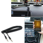 彈簧捲曲 3.5mm Aux 線，兼容手機、平板、耳機、MP3 播放器、車用/家用立體聲等，長度：20cm 至 80cm