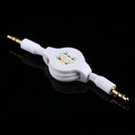 Aux 音頻線 3.5mm 公對公可伸縮線，兼容手機、平板、耳機、MP3 播放器、車用/家用立體聲等，長度：11cm 至 80cm
