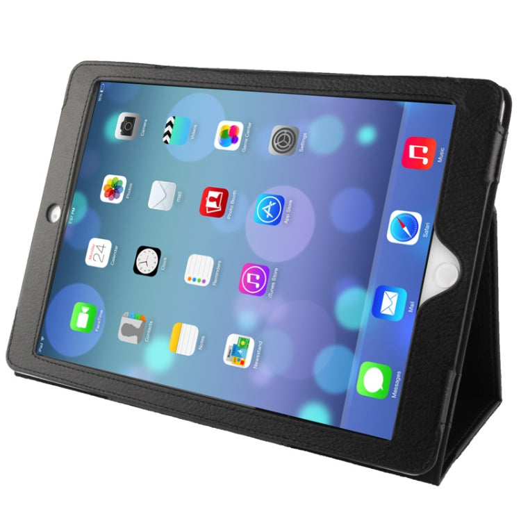 Litchi Texture Flip Leather Case with Holder & Sleep / Wake-up Function for iPad Air