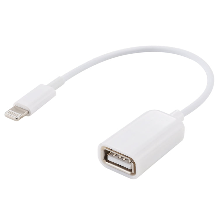 USB 母對 8 針公 OTG 轉接線，支援 iOS 10.2 及以下，長度：18公分
