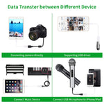 USB 母對 8 針公 OTG 轉接線，支援 iOS 10.2 及以下，長度：18公分