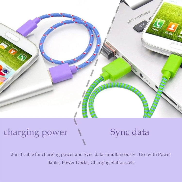 2米尼龍網狀 USB 數據傳輸充電線，適用於 iPhone、iPad