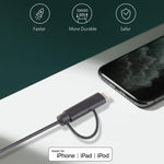 1米MFI 2合1 8針+Micro USB 2.0公對USB數據同步充電線