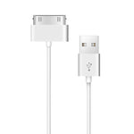 30 針公頭轉 USB 公頭充電及數據同步線，適用於 iPad / 2 / 3，iPhone 4 & 4s，iPod Nano，iPod Touch，長度：1m，USB 轉 30 針