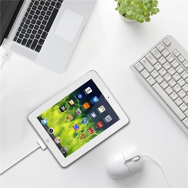 30 針公頭轉 USB 公頭充電及數據同步線，適用於 iPad / 2 / 3，iPhone 4 & 4s，iPod Nano，iPod Touch，長度：1m，USB 轉 30 針