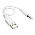USB 轉 3.5mm 插孔數據同步及充電線，適用於 iPod Shuffle 第 1 / 2 / 3 代，長度：15.5cm