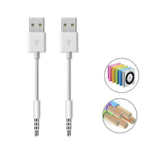 JW-SM1 USB 轉 3.5mm 插孔數據同步及充電線，適用於 iPod shuffle 第 1 / 2 / 3 / 4 / 5 / 6 代，長度：10cm