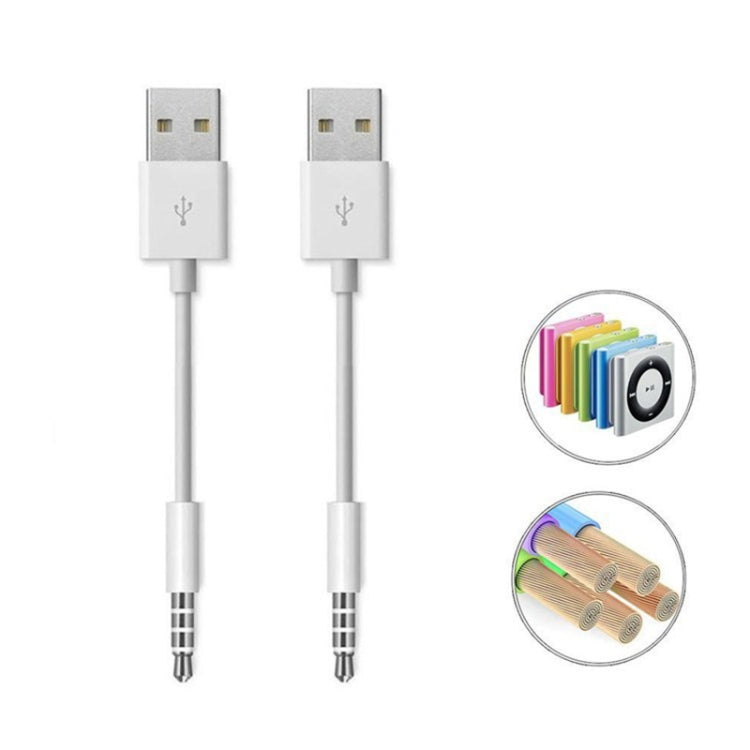 JW-SM1 USB 轉 3.5mm 插孔數據同步及充電線，適用於 iPod shuffle 第 1 / 2 / 3 / 4 / 5 / 6 代，長度：10cm
