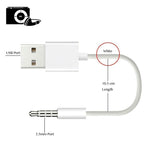 JW-SM1 USB 轉 3.5mm 插孔數據同步及充電線，適用於 iPod shuffle 第 1 / 2 / 3 / 4 / 5 / 6 代，長度：10cm