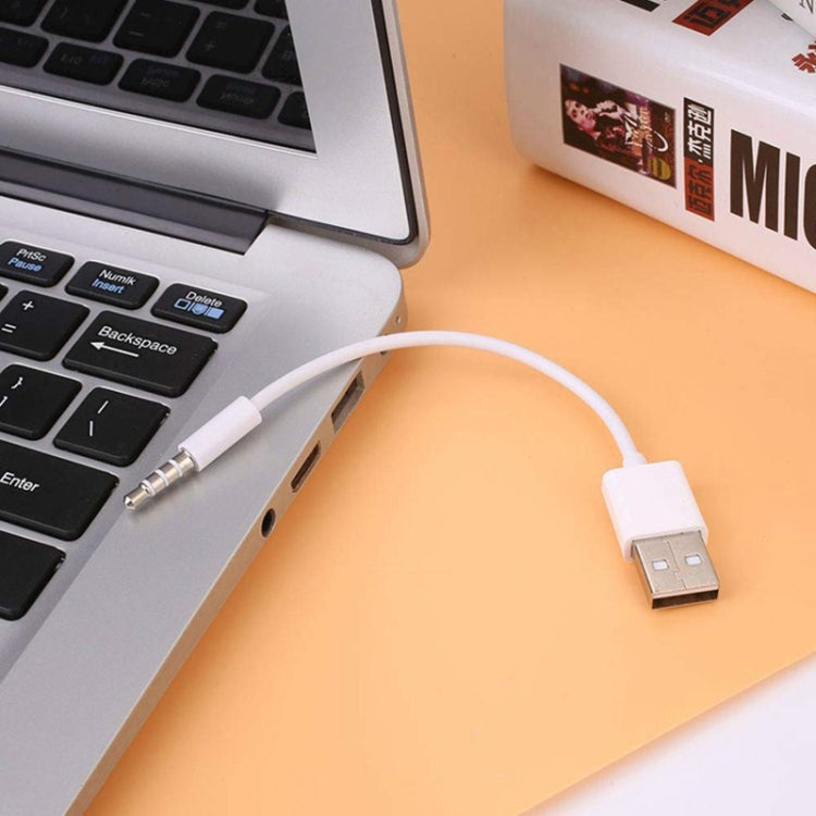 JW-SM1 USB 轉 3.5mm 插孔數據同步及充電線，適用於 iPod shuffle 第 1 / 2 / 3 / 4 / 5 / 6 代，長度：10cm
