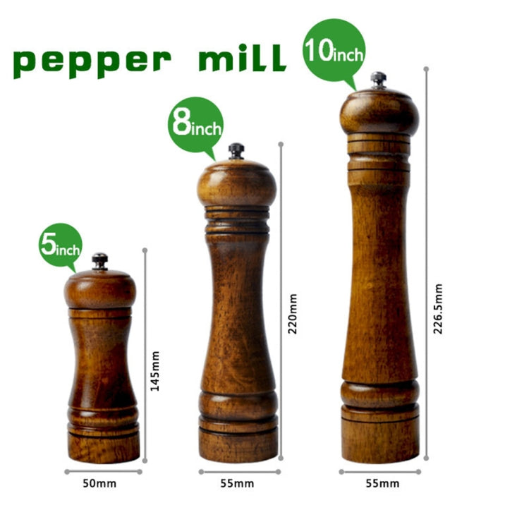 長款經典木製胡椒香料鹽磨碎器，款式4，5英寸，款式4，8英寸，款式4，10英寸