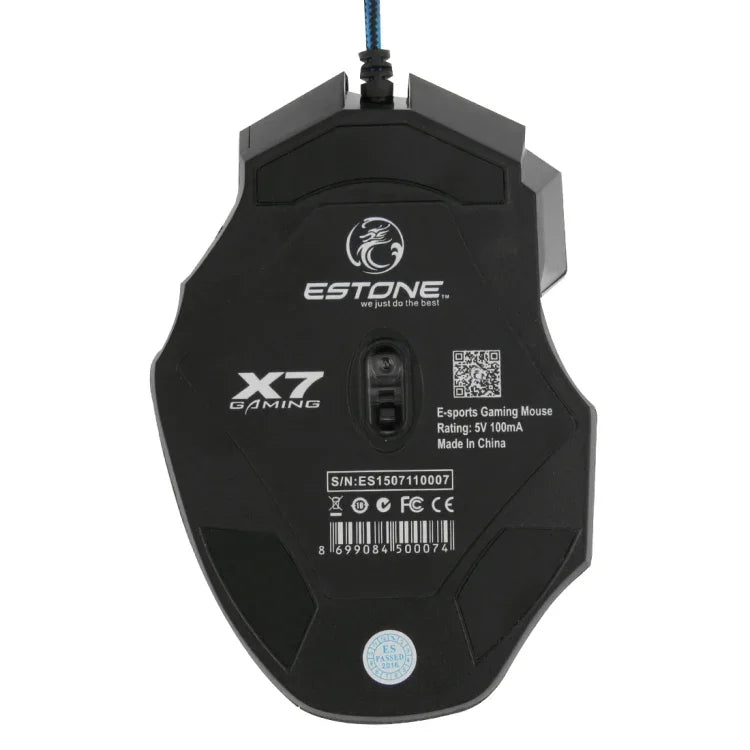 7 鍵帶滾輪 5000 DPI LED 有線光學遊戲滑鼠，適用電腦 PC 筆電，X7 7 鍵（黑色）