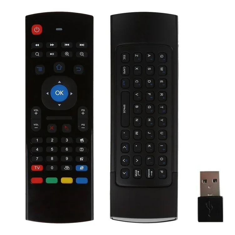 MX3 空中滑鼠無線 2.4G 遙控鍵盤，含瀏覽器快捷鍵，適用 Android TV Box / 迷你電腦，空中滑鼠