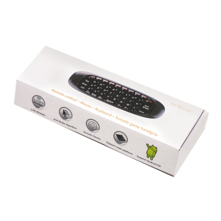 C120 T10 飛鼠 2.4GHz 可充電無線鍵盤遙控器，適用 Android TV 盒 / PC，無線鍵盤