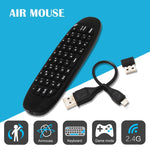 C120 T10 飛鼠 2.4GHz 可充電無線鍵盤遙控器，適用 Android TV 盒 / PC，無線鍵盤