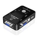 KVM-21UA 2 埠 USB KVM 切換器，帶控制按鈕，適用 PC 鍵盤滑鼠顯示器，2 埠（含 USB）