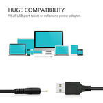 USB 公頭轉 DC 2.5 x 0.7mm 電源線，長度：1.2米