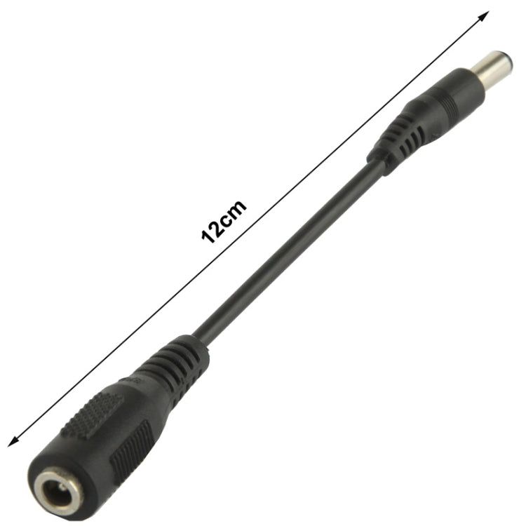 5.5 x 2.5mm 公頭轉 3.5mm 母頭直流插頭轉接器，長度：12cm
