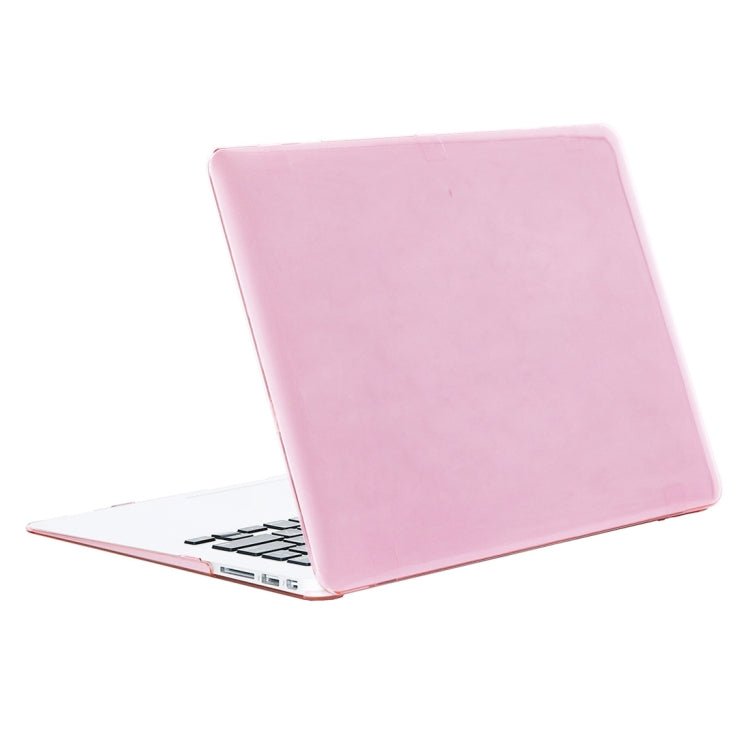 適用於 MacBook Air 13.3 吋 A1466 2012-2017 / A1369 2010-2012 筆記型電腦水晶硬殼保護套，粉紅色