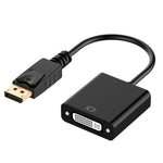 DisplayPort 公頭轉 DVI 24+5 母頭轉接器，線長：12cm，DP 公頭轉 DVI 24+5 母頭