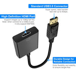 DisplayPort 公頭轉 HDMI 母頭轉接線，長度：20厘米，DP 公頭轉 HDMI 母頭
