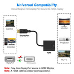 DisplayPort 公頭轉 HDMI 母頭轉接線，長度：20厘米，DP 公頭轉 HDMI 母頭