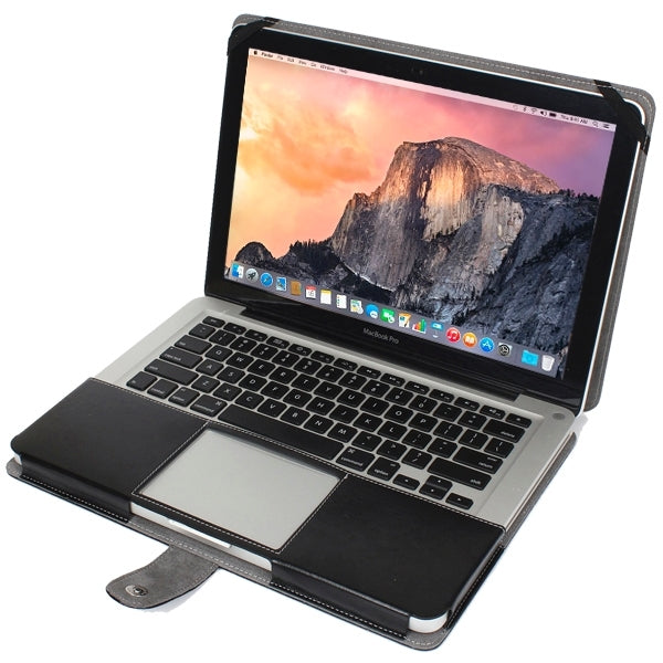 筆記型電腦皮革保護套，帶按扣，適用於 13.3 吋 MacBook Pro