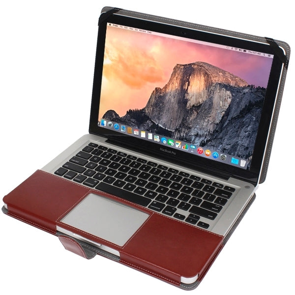 筆記型電腦皮革保護套，帶按扣，適用於 13.3 吋 MacBook Pro