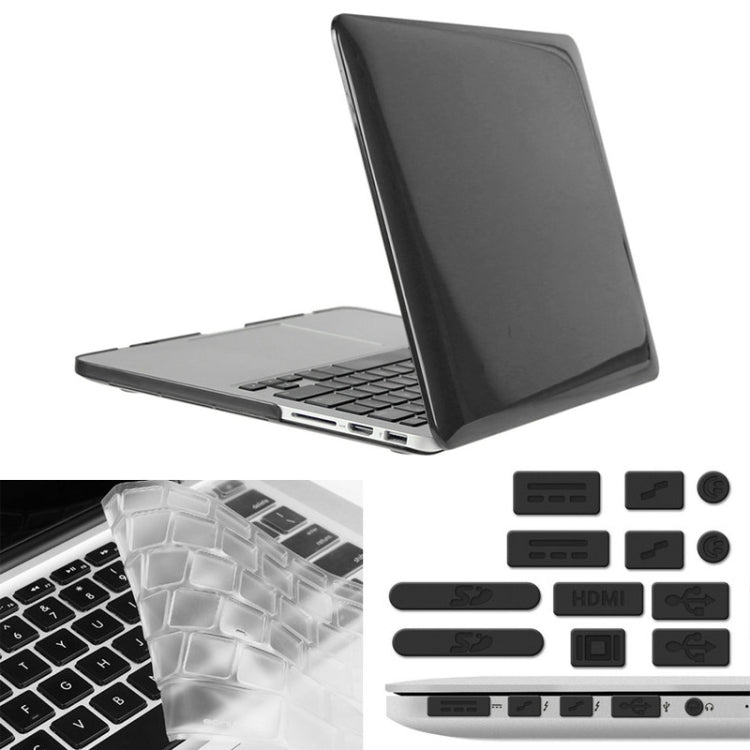 ENKAY 適用於 Macbook Pro Retina 13.3 吋（美版）/ A1425 / A1502 Hat-Prince 3 合 1 水晶硬殼塑料保護殼，附鍵盤保護膜及接口防塵塞