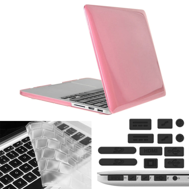 ENKAY 適用於 Macbook Pro Retina 13.3 吋（美版）/ A1425 / A1502 Hat-Prince 3 合 1 水晶硬殼塑料保護殼，附鍵盤保護膜及接口防塵塞