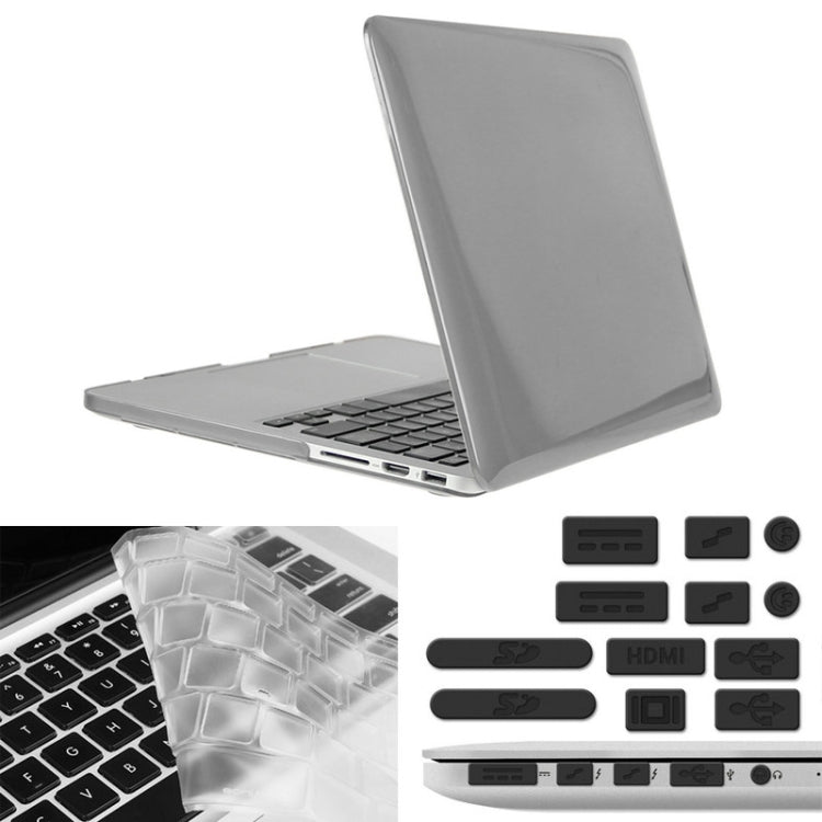 ENKAY 適用於 Macbook Pro Retina 13.3 吋（美版）/ A1425 / A1502 Hat-Prince 3 合 1 水晶硬殼塑料保護殼，附鍵盤保護膜及接口防塵塞
