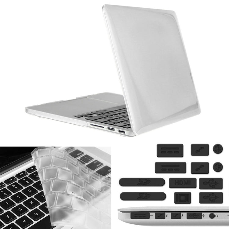 ENKAY 適用於 Macbook Pro Retina 13.3 吋（美版）/ A1425 / A1502 Hat-Prince 3 合 1 水晶硬殼塑料保護殼，附鍵盤保護膜及接口防塵塞