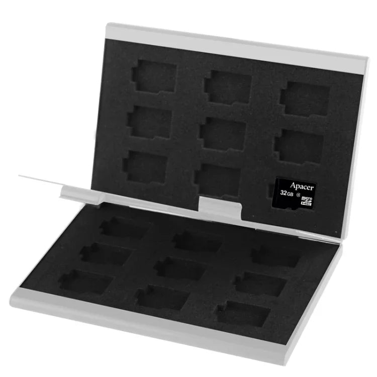 2個9合1記憶卡保護盒，適用TF卡，尺寸：93mm (L) x 62mm (W) x 10mm