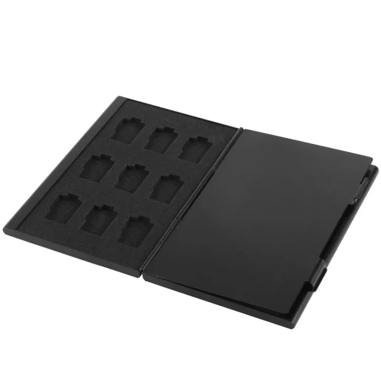 2個9合1記憶卡保護盒，適用TF卡，尺寸：93mm (L) x 62mm (W) x 10mm