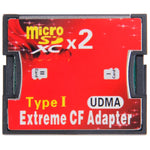 2插槽Micro SD轉CF Compact Flash記憶卡轉接器，2插槽