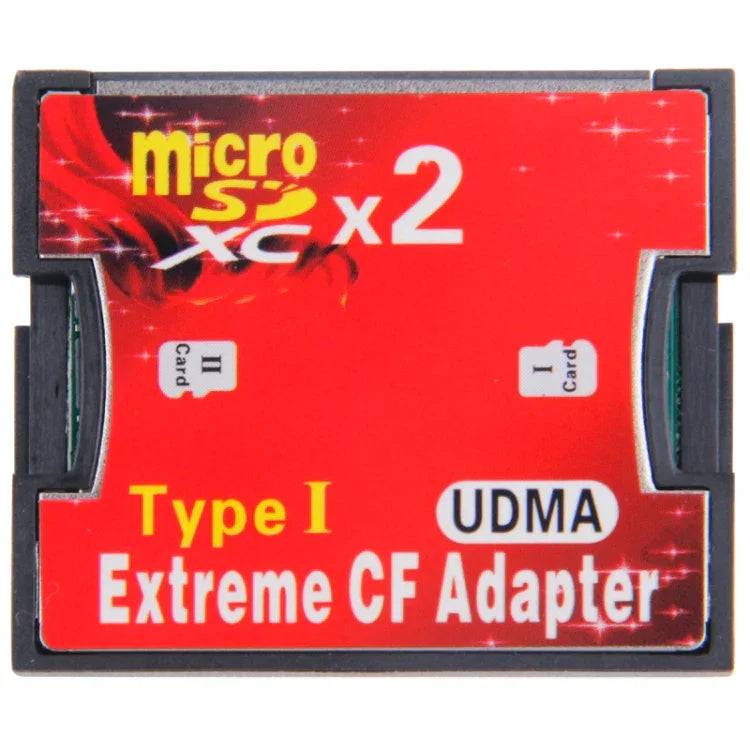 2插槽Micro SD轉CF Compact Flash記憶卡轉接器，2插槽