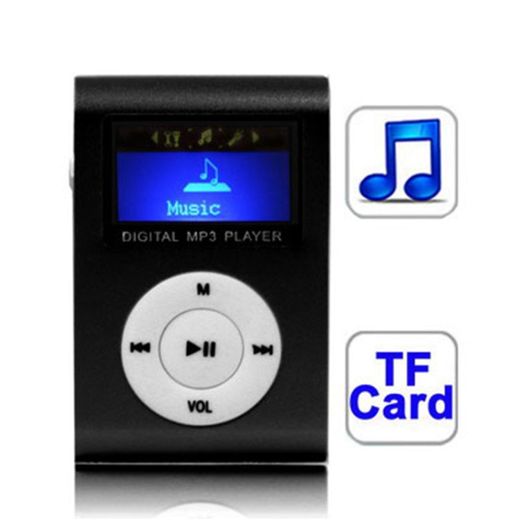 TF / Micro SD卡槽MP3播放器，帶LCD螢幕，金屬夾，帶LCD螢幕