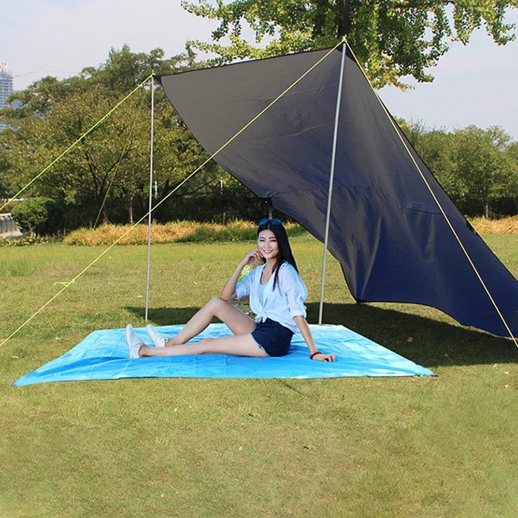 防水牛津布420D牛津材質露營野餐海灘帳篷頂布（尺寸：215x215cm），215x215cm 軍綠，215x215cm 灰色，215x215cm 藍色，215x215cm 橘色