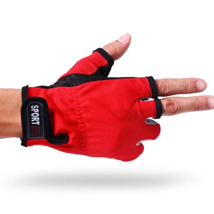 1 Pair 3 Fingers Exposed Breathable Anti-slippery Fishing Gloves