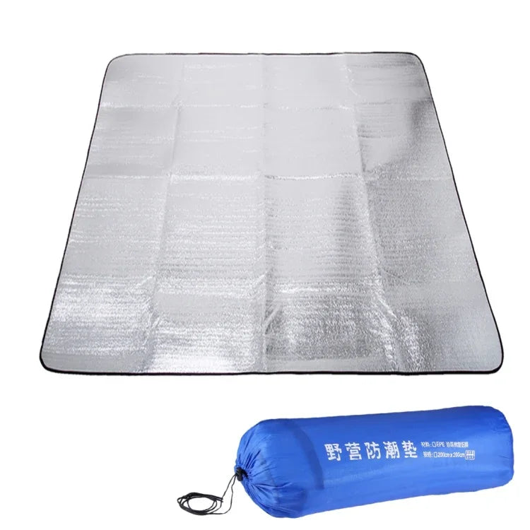 7mm加厚雙層鋁箔防潮墊 / 露營睡墊，尺寸：200cm x 200cm，200cm x 200cm 鋁箔