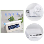 多功能液晶數字鬧鐘溫度計 + 4埠 USB HUB + 帶藍色或綠色液晶背光的留言板，USB留言板