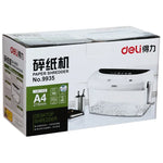 得力辦公系列手搖A4/CD/卡片桌面碎紙機，垃圾桶容量：4L（編號9935），編號9935