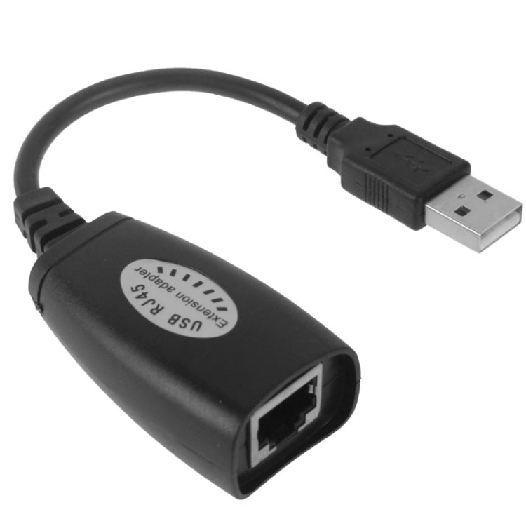 USB 2.0 CAT5 / CAT5E / CAT6 RJ45 轉 4 USB 以太網延長線 LAN 擴展線中繼轉接器，4 埠 USB
