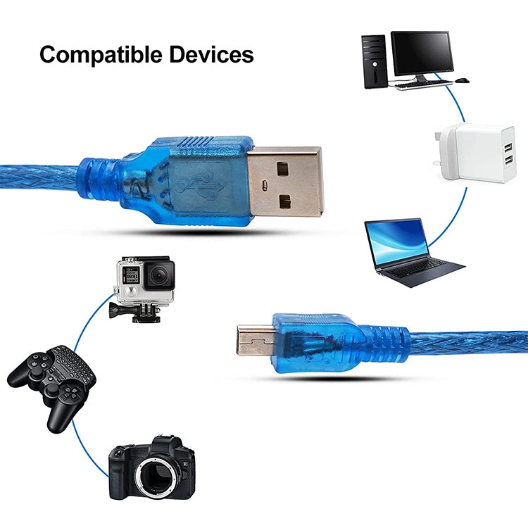 USB 2.0 AM 轉 Mini 5針 USB 線，長度：30.5cm