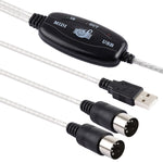 USB 轉 MIDI 介面電子鋼琴轉接線，長度：1.8m