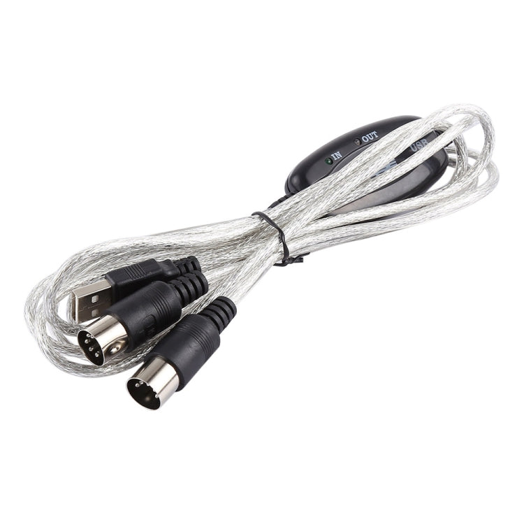USB 轉 MIDI 介面電子鋼琴轉接線，長度：1.8m