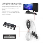 USB 轉 MIDI 介面電子鋼琴轉接線，長度：1.8m