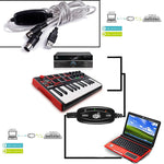 USB 轉 MIDI 介面電子鋼琴轉接線，長度：1.8m