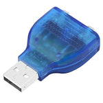 USB 公頭轉 PS/2 母頭轉接器，適用滑鼠／鍵盤，USB 公頭轉 2 個 PS/2 母頭