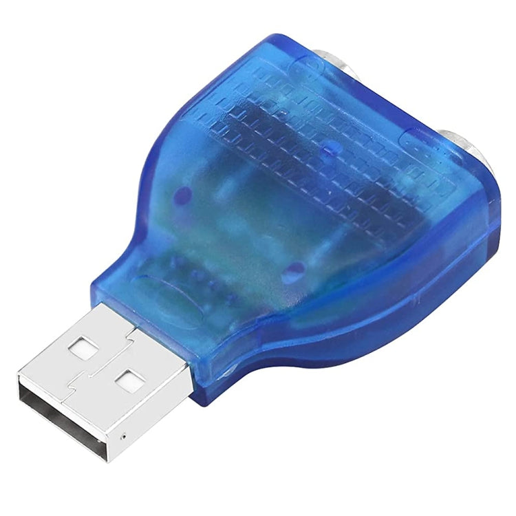 USB 公頭轉 PS/2 母頭轉接器，適用滑鼠／鍵盤，USB 公頭轉 2 個 PS/2 母頭